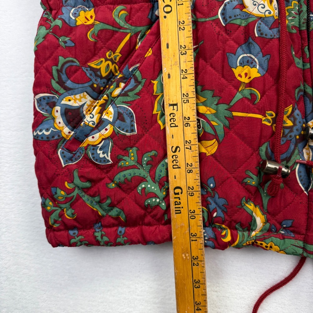 The‎ Limited Quilted Silk Jacket Womens M Red Paisley Art-To-Wear Grandmacore - Picture 10 of 10